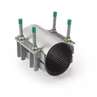 Stainless steel double clamp for pipe repair, 600mm in length.