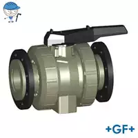 PP-H ball valve type 546 with backing flanges, 10 Bar rating.