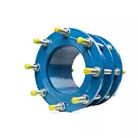 Blue flanged PN10 dismantling joint for pipe systems.