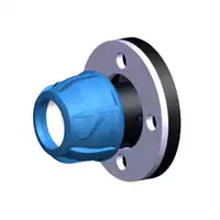 Polypropylene iJoint flanged joint with a metal flange, rated at 16 Bar.
