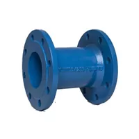 Blue double flanged pipe spool, 1000mm length.