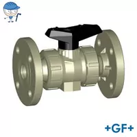 GF+ Type 546 PP-H ball valve with fixed flanges, 10 Bar.