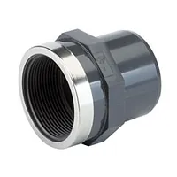PVC-U threaded adaptor with reinforced Rp female thread, 16 Bar.