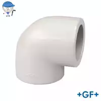 Standard 90-degree PP-H elbow pipe fitting, 10 Bar.