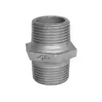 Galvanized steel hex nipple pipe fitting, 20 Bar pressure rating.