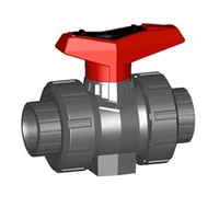 PVC-U ball valve type 546 with 16 Bar pressure rating and cement sockets.