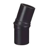 Black 15-degree PEHD elbow pipe fitting.