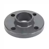 PVC-U fixed flange for industrial piping, durable grey plastic solvent cement socket flange for pressure systems.