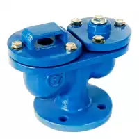 Cast iron double air valve with a 10/16 bar pressure rating.