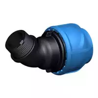 iJoint 45° polypropylene elbow with a male threaded off-take, 16 Bar.