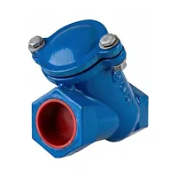 Supapă de sens cu bilă filetată Blucast din fontă ductilă albastră cu capac demontabil și dop roșu