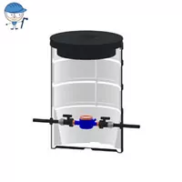 PEHD water meter manhole, fully equipped with a straight water meter and valves.