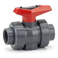 PVC-U ball valve type 546 with 16 Bar pressure rating and cement sockets.