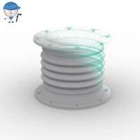 White PVC-U flexible vent connector with flanges on both sides.