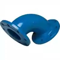 90-degree flanged cast iron elbow, 16 Bar.
