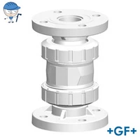 GF Type 561 PVDF check valve with fixed metric flanges, 16 Bar.