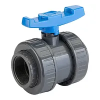 PVC-U ball valve with threaded sockets, 16 Bar.