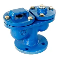 Cast iron double air valve with a 10/16 bar pressure rating.