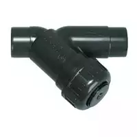 Y-shaped line strainer type 305 in PVC-U, rated for 10 Bar.