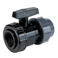 PVC-U valve with compression fitting, 16 Bar pressure rating.