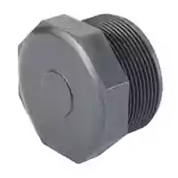 Grey PVC-U threaded hex plug, 16 Bar pressure rating.