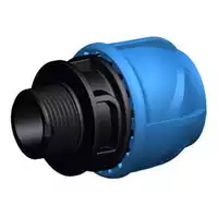 iJoint male polypropylene adaptor with a 16 Bar pressure rating.
