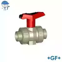 PP-H ball valve type 546 with red lockable handle, 10 Bar.