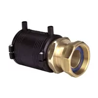 PE to brass electrofusion transition coupler with a 16 Bar female thread.
