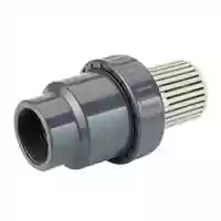 PVC-U B.S.P. threaded foot valve with a PP screen, rated for 16 Bar.