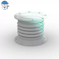 White PVC-U flexible vent connector with flanges on both sides.