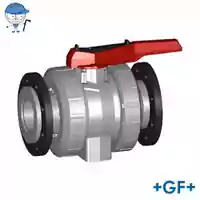 PVC-C ball valve Type 546 with backing flanges, 16 Bar.