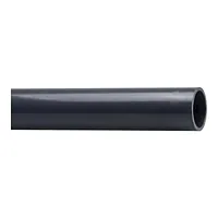 Dark grey PVC-U PN6 pipe with a 6 Bar pressure rating.