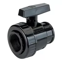 PVC-U single union ball valve with Rp threaded sockets, 16 Bar.
