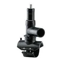 Polyethylene tee connection with gate valve, 16 Bar.