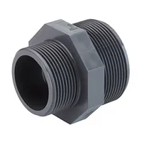PVC-U threaded reducing nipple with a 16 Bar pressure rating.