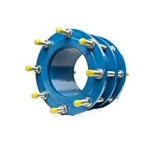Blue flanged PN10 dismantling joint for pipe systems.