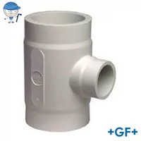 Standard reduced 90° tee pipe fitting in PP-H, S5/SDR11, 10 Bar.
