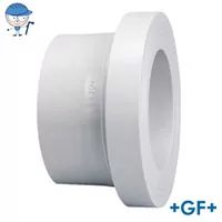 GF+ PP-H standard flange adaptor S8.3/SDR17.6, 10 Bar pressure rating.