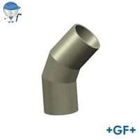 Standard 45-degree bend PP-H pipe fitting, S5/SDR11, 10 Bar.