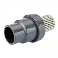 PVC-U socket weld foot valve with a polypropylene screen, 16 Bar.