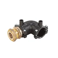 Transition 90° elbow PE/brass fitting with a loose nut, 16 Bar.