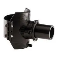 Polyethylene spigot saddle pipe fitting, 16 Bar.