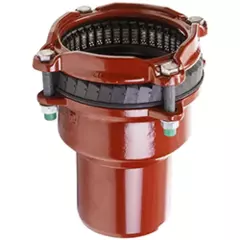 Red cast iron wide range reduced spigot end restraint for 16 Bar pipes.