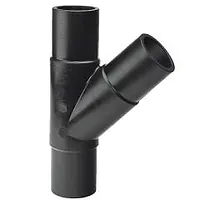 Polyethylene 45-degree long tee pipe fitting, 16 Bar.