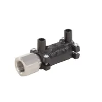 PE100 electrofusion transition coupler with a 16 Bar stainless steel female threaded fitting.