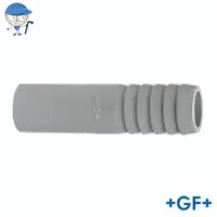 GF+ grey PVC-C hose nozzle with a 16 Bar pressure rating.