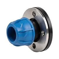Adaptor flanșă iJoint PP cu flanșă metalică PN16 și piuliță albastră de compresie
