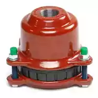 Red cast iron Wide Range threaded restraint end cap, 16 Bar.