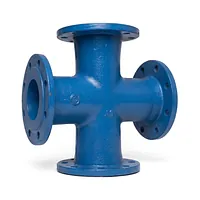 Blue ductile iron all flanged cross pipe fitting with coated finish