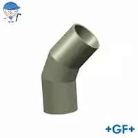 Georg Fischer 45-degree PP-H standard bend pipe fitting, SDR17.6, 10 Bar.